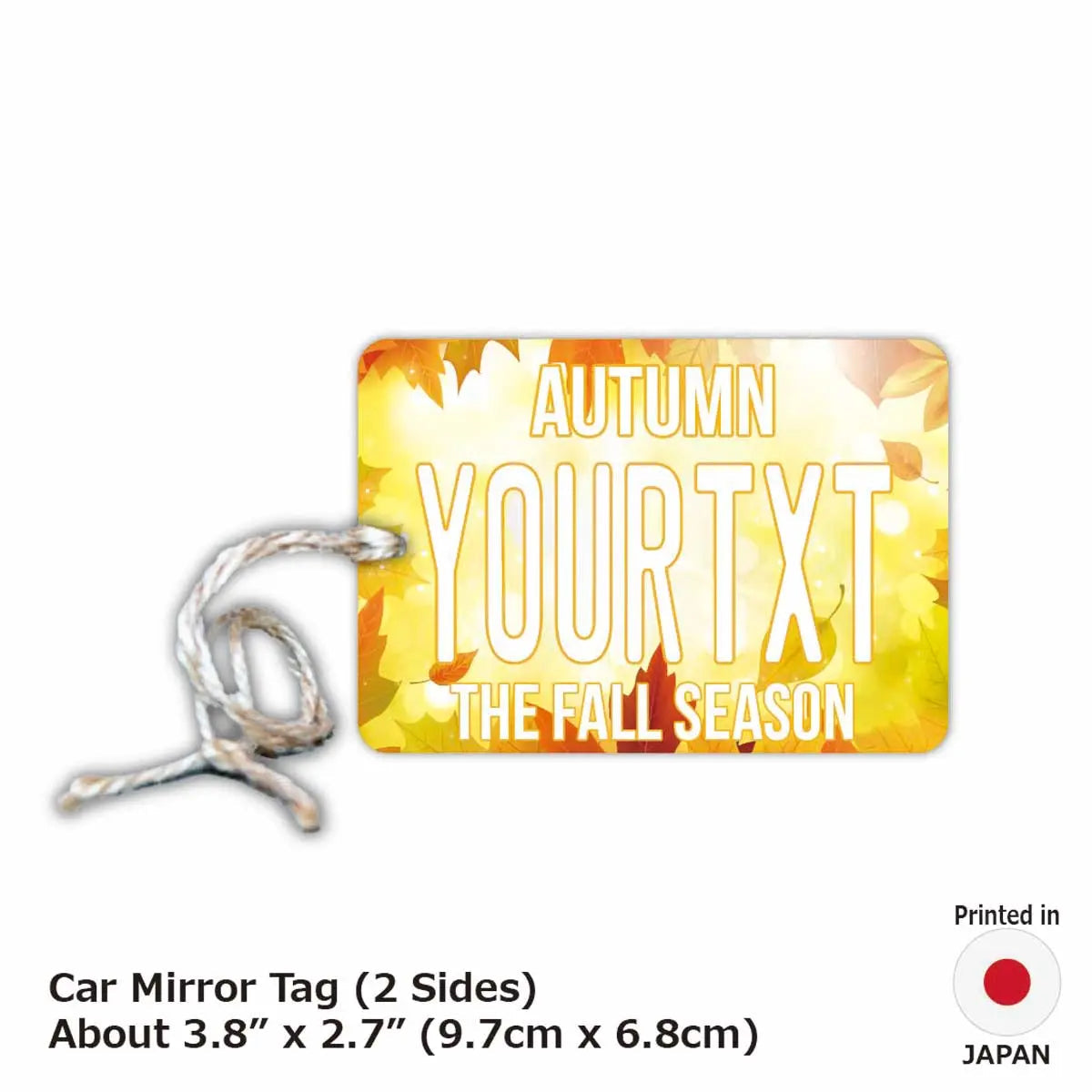 [Mirror Tag] Autumn Leaves Yellow / Original American License Plate Air Freshener