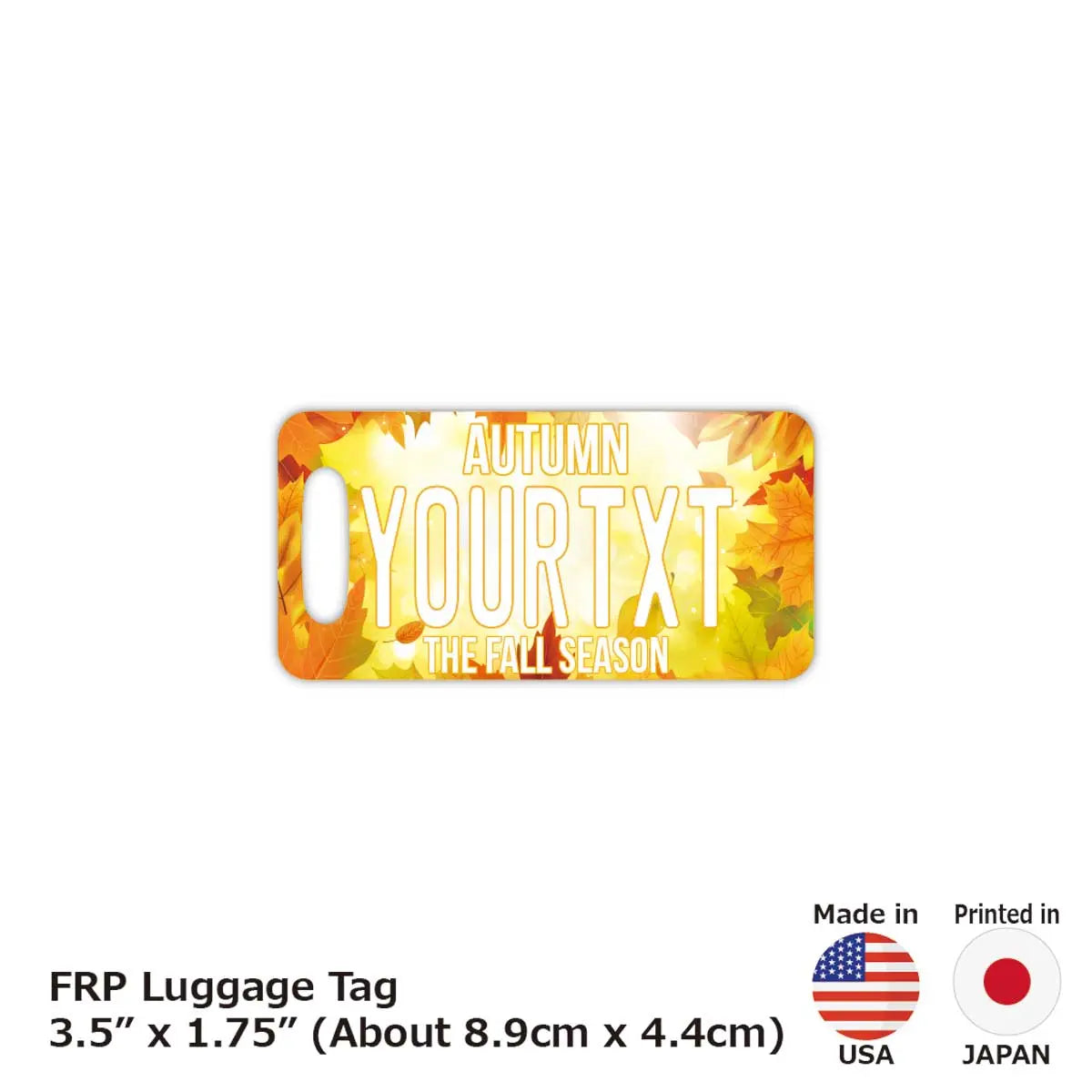 [Luggage Tag] Autumn Leaves/Yellow / Original American License Plate Shape, Stylish, Anti-Loss Tag