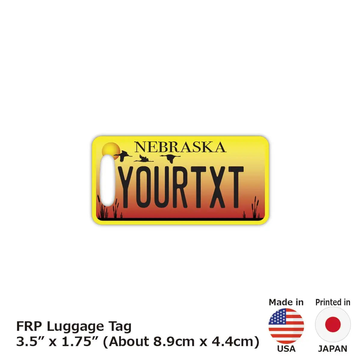 [Luggage Tag] Nebraska/Original American License Plate Shape, Stylish, Anti-Loss Tag