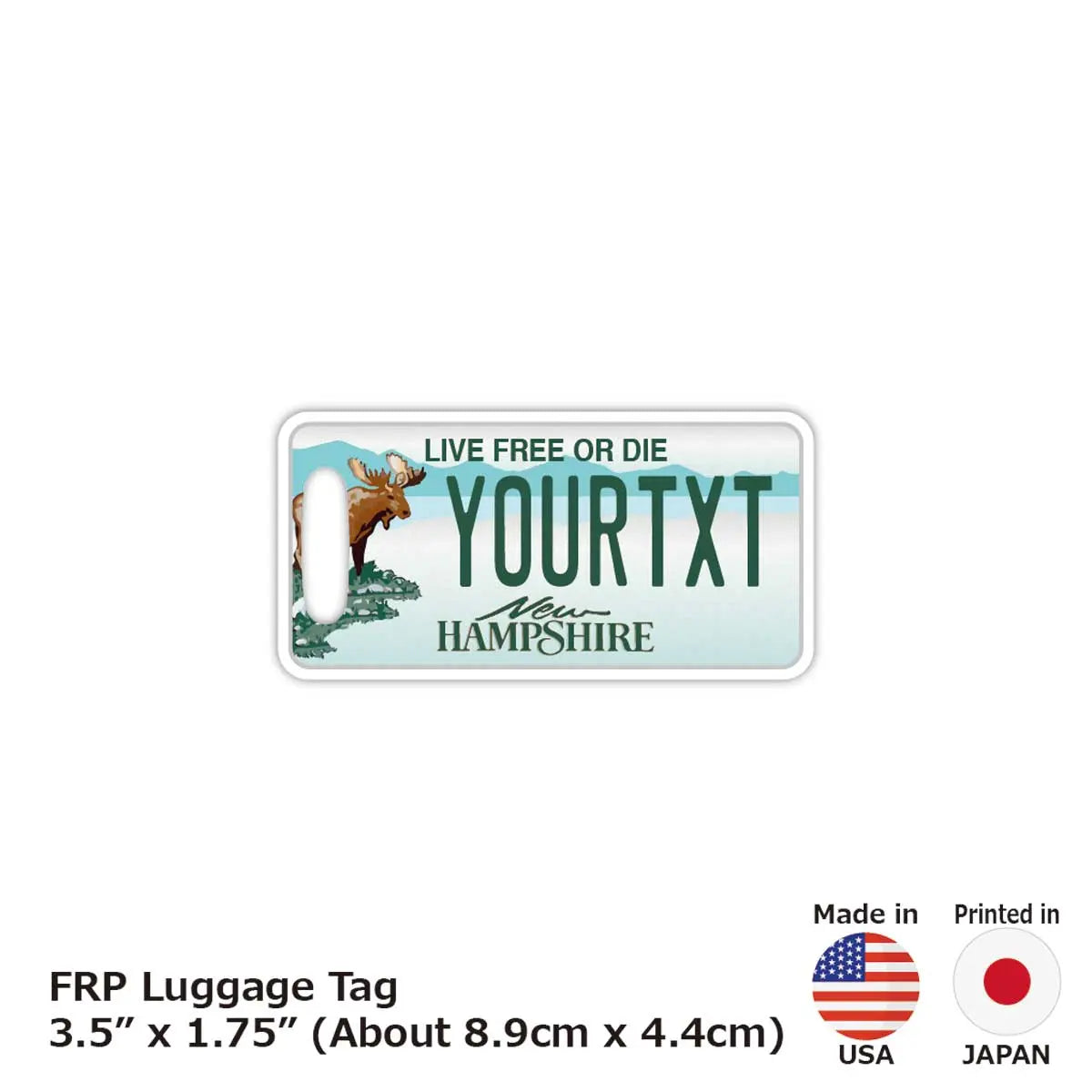 [Luggage Tag] New Hampshire / Original American License Plate Shape, Stylish, Anti-Loss Tag