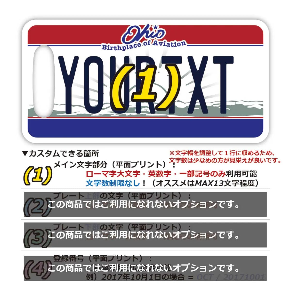 [Luggage Tag] Ohio/Original American License Plate Shape, Stylish, Anti-Loss Tag