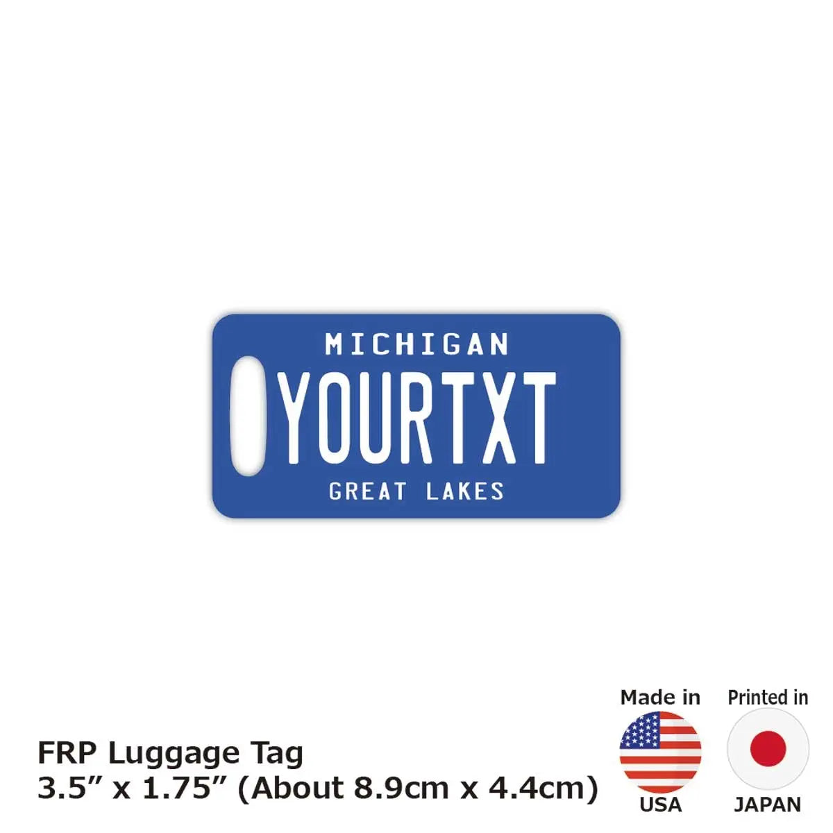 [Luggage Tag] Michigan/Original American License Plate Shaped, Stylish, Anti-Loss Tag