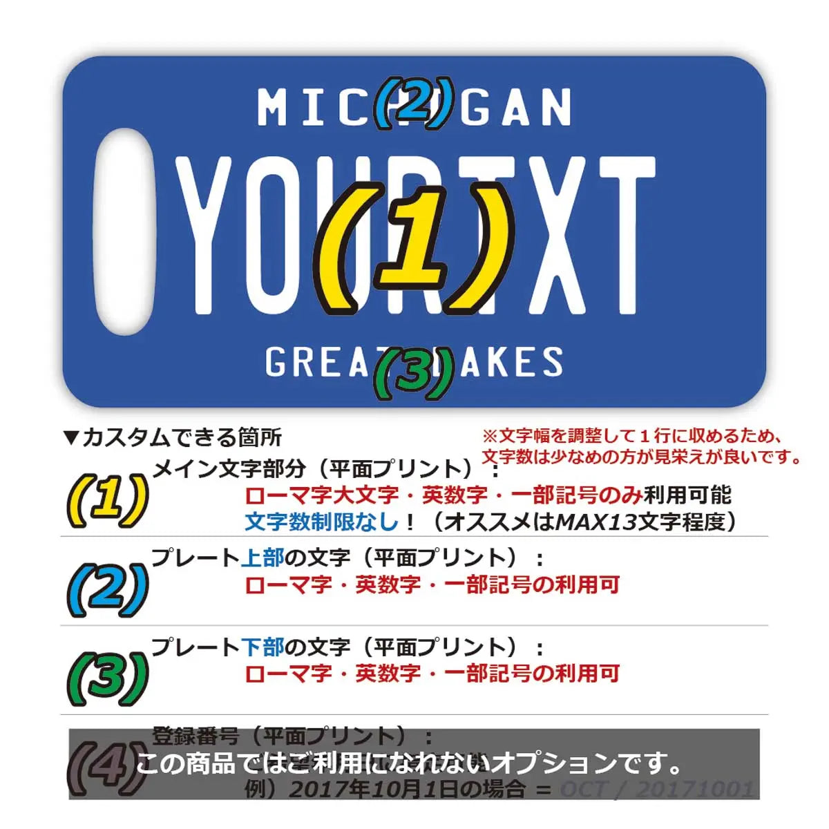 [Luggage Tag] Michigan/Original American License Plate Shaped, Stylish, Anti-Loss Tag