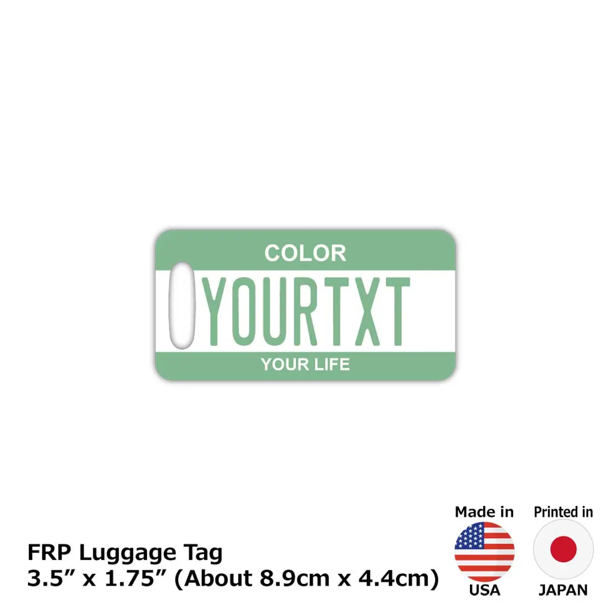 [Luggage Tag] Color: Green / Original American License Plate Shape, Stylish, Anti-Loss Tag
