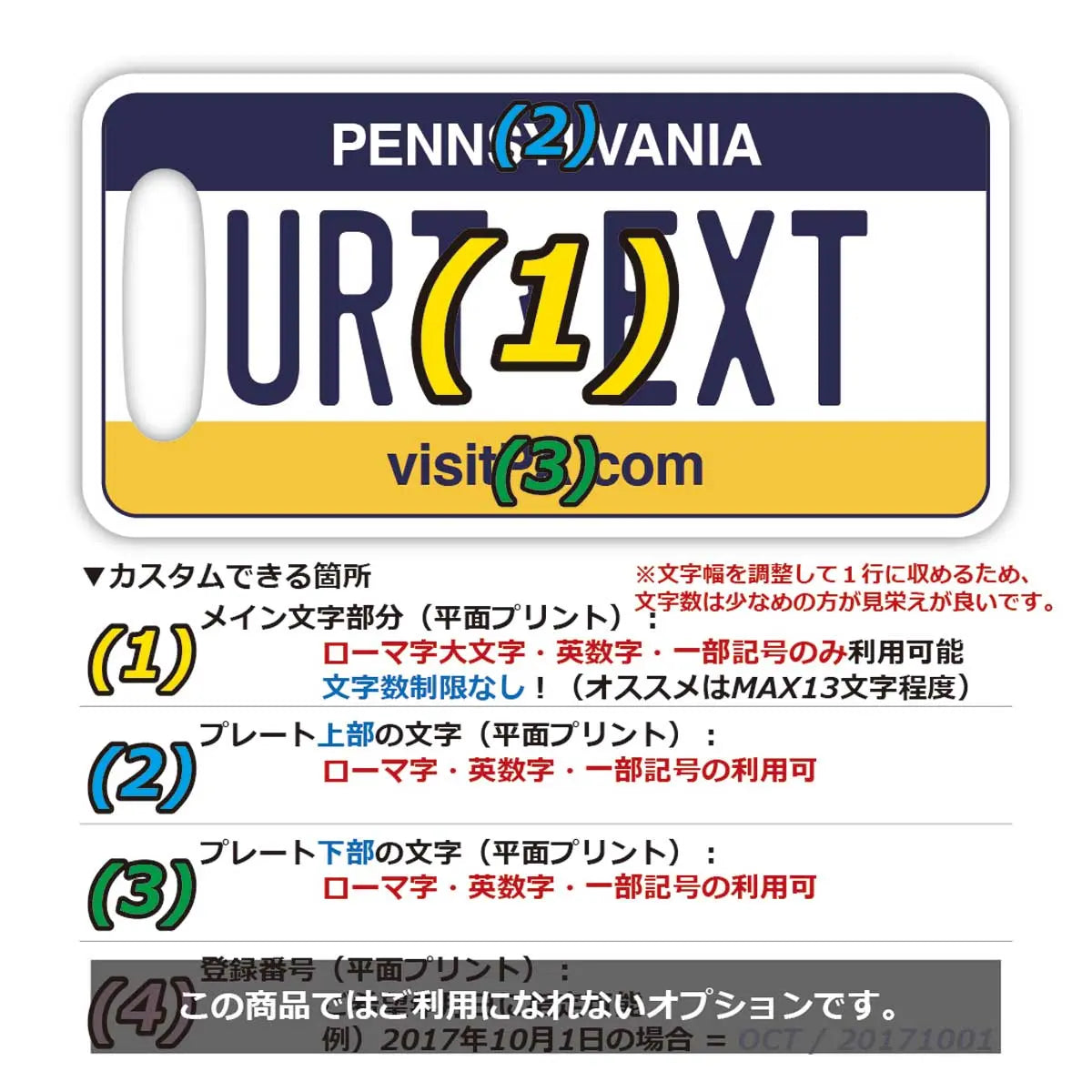 [Luggage Tag] Pennsylvania/Original American License Plate Shape, Stylish, Anti-Loss Tag
