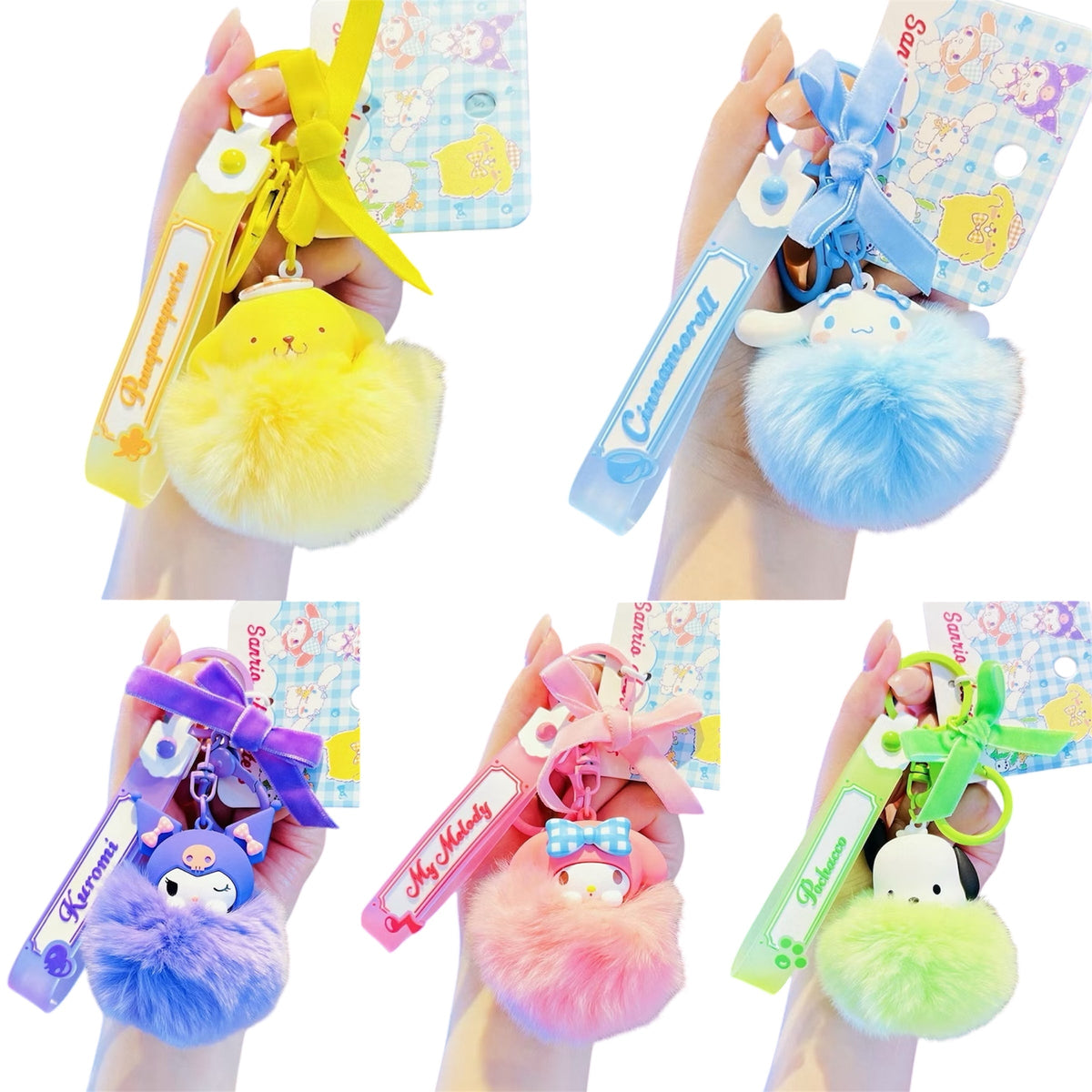 Sanrio Fur Ribbon keyring / サンリオファーリボンキーホルダー