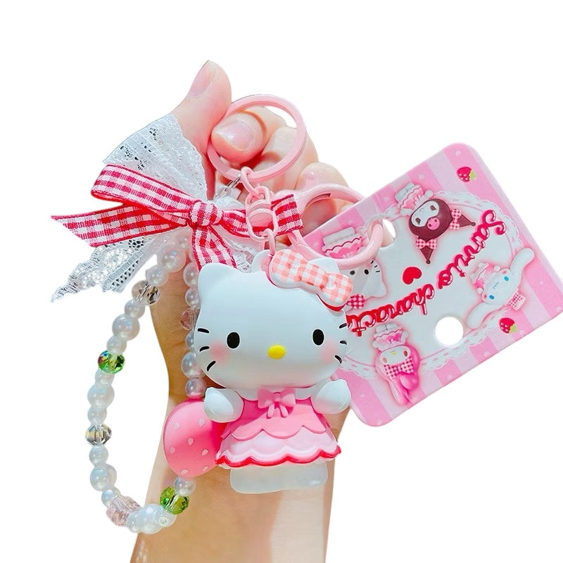 Sanrio Big Strawberry w/ Red Ribbon 3D Keyring/サンリオ 大きないちご 赤いリボン付き 3Dキーホルダー