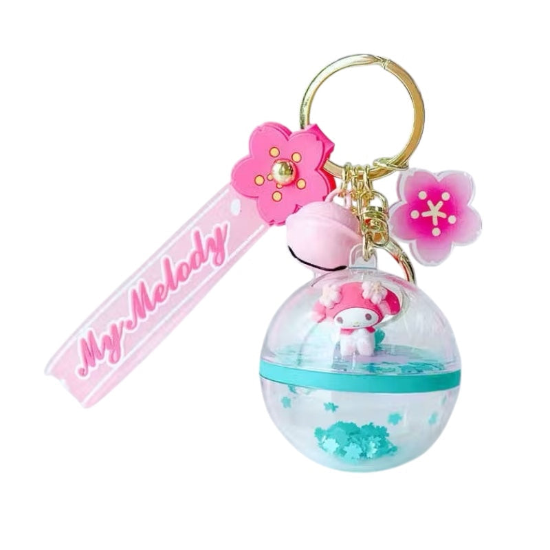 Sanrio 3D Sakura Clear Ball Keyring | サンリオ 3D 桜 クリアボール キーホルダー