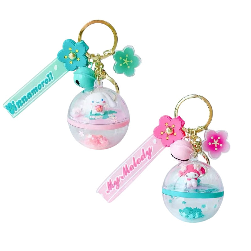 Sanrio 3D Sakura Clear Ball Keyring | サンリオ 3D 桜 クリアボール キーホルダー