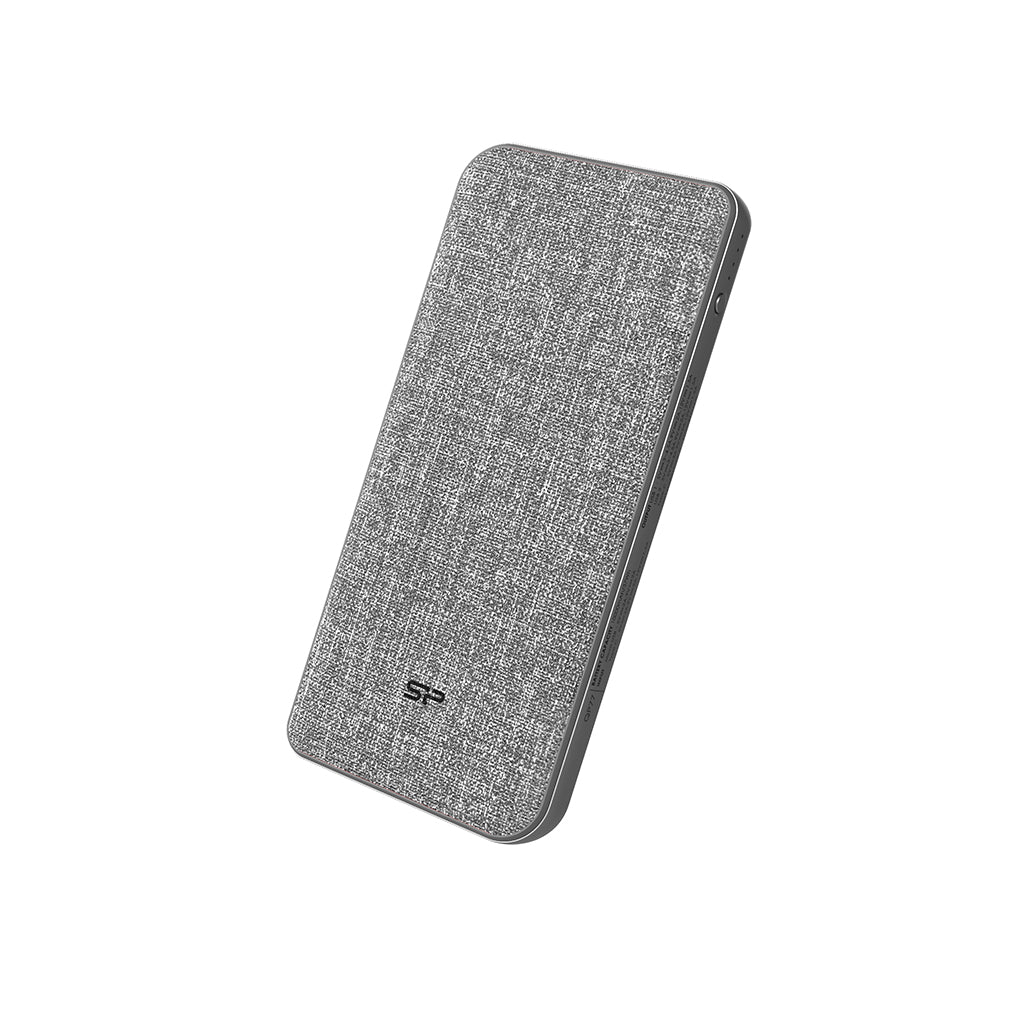 シリコンパワー モバイルバッテリー 大容量 10000mAh 急速充電 PD/QC3.0３台同時充電可能 USB Type-C出力/入力ポート USB Type-A to Cへの変換ケーブル付き キャリングポーチ付き グレーPSE認証済み 機内持ち込み可