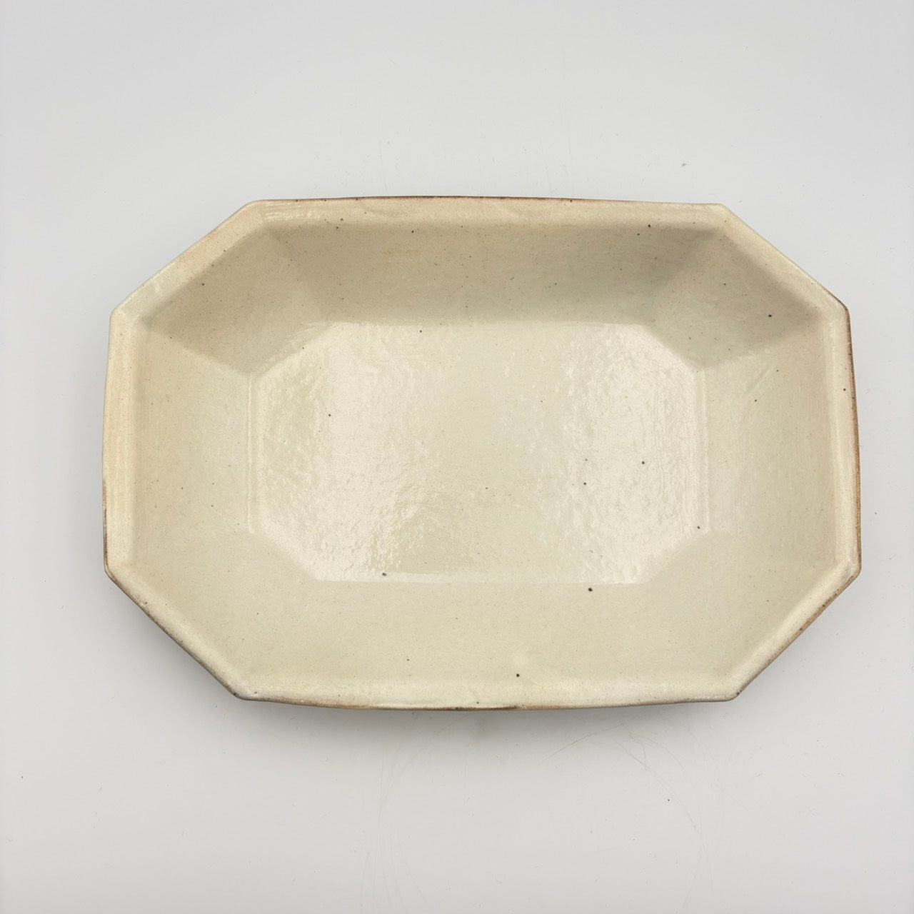 Large octagonal bowl with iron sprinkles | Furuya Pottery (Shigaraki ware, pottery) [Furu19]