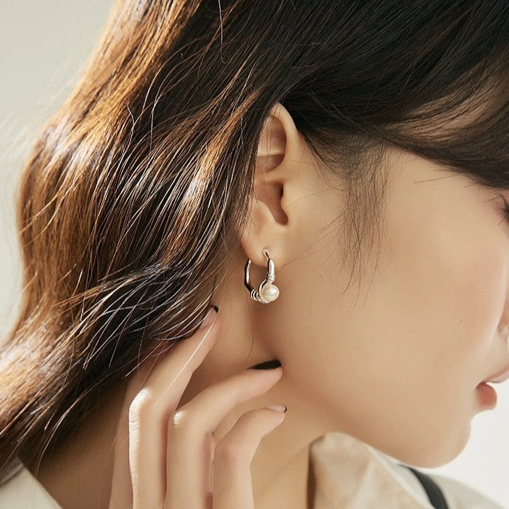 【LOEM】HOOP PEARL PIERCE（全2色）