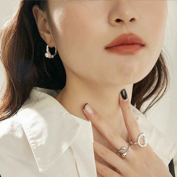 【LOEM】HOOP PEARL PIERCE（全2色）