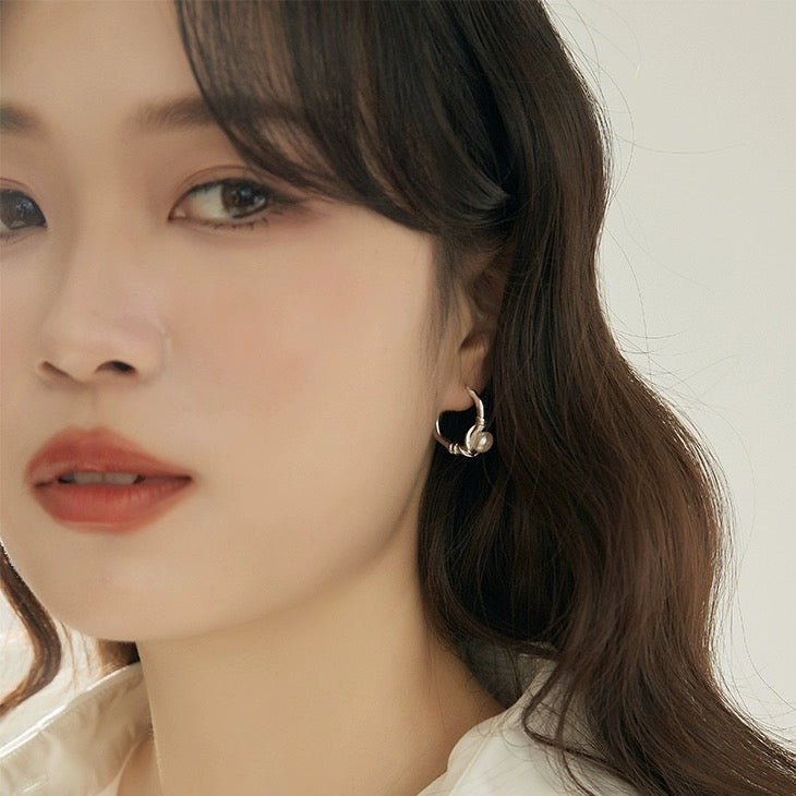 【LOEM】HOOP PEARL PIERCE（全2色）
