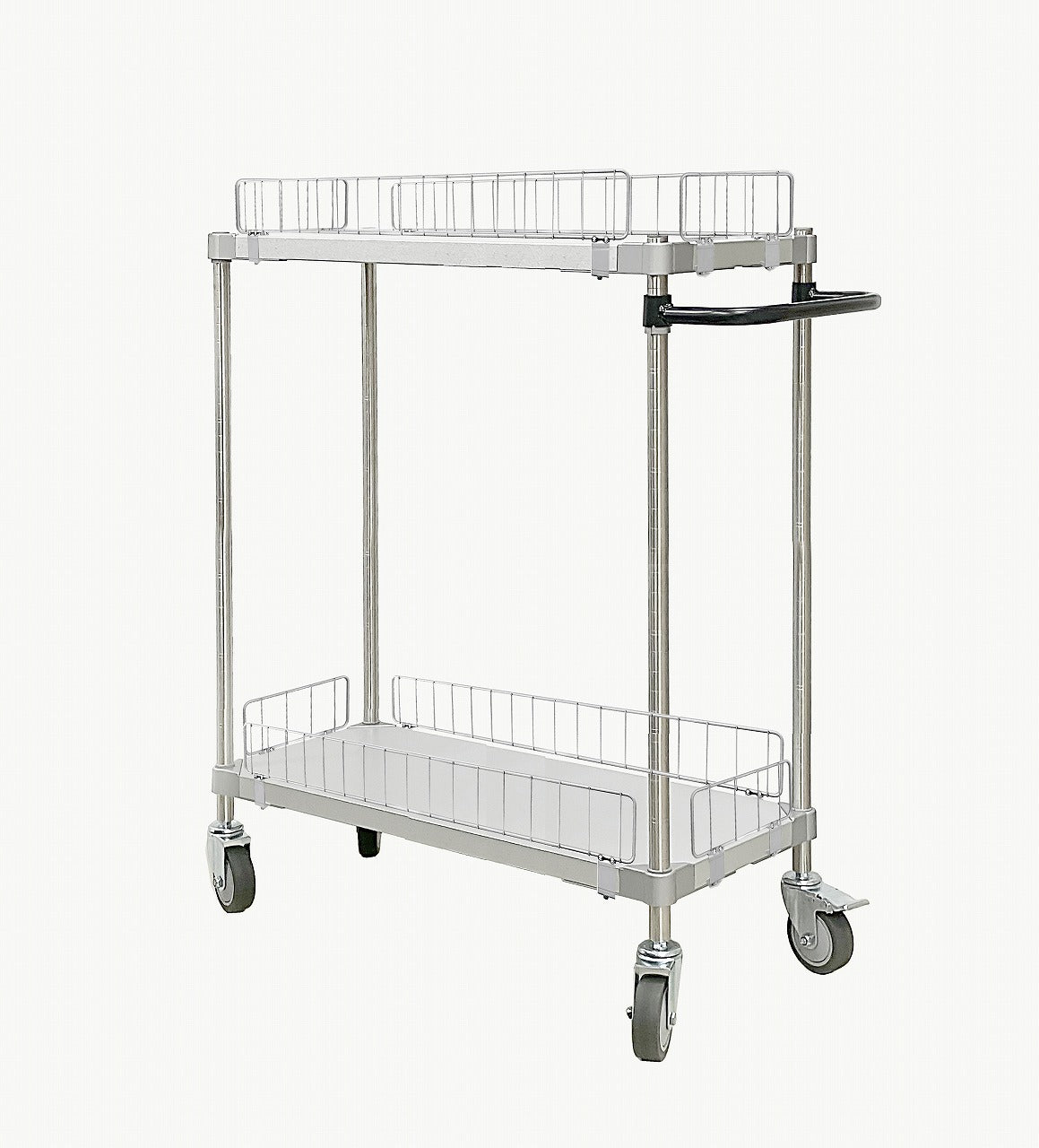 PROFACE Galvanized Wagon with Fence Guard, 35 x 90cm, 2 Tiers, 1200mm Pole, with Handles