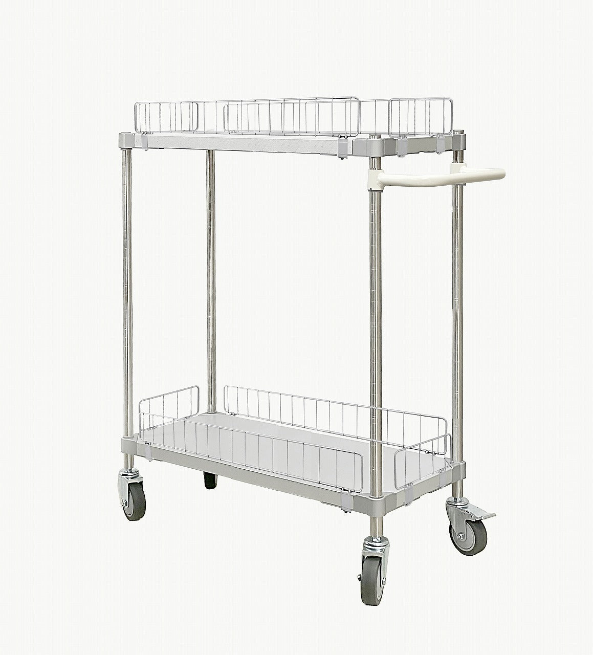 PROFACE Galvanized Wagon with Fence Guard, 35 x 90cm, 2 Tiers, 1200mm Pole, with Handles