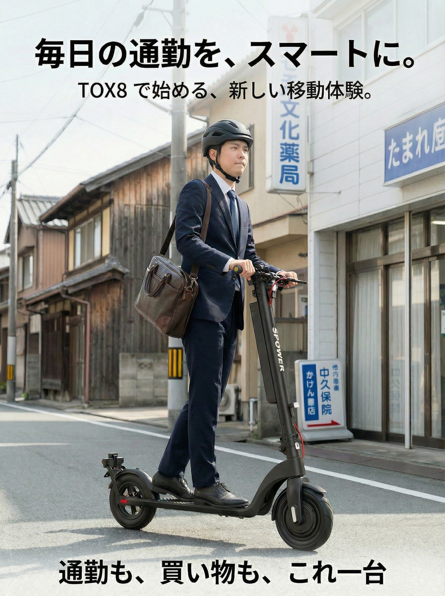 SPOWER TOSX8 電動キックボード 免許不要 / 公道走行 / 通勤向け 特定小型原動機付