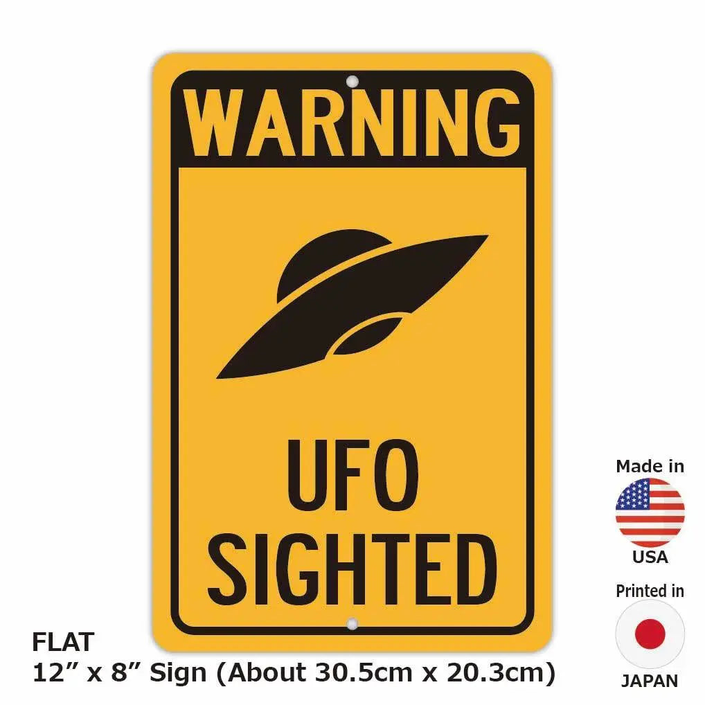 [Rectangular Sign] Warning! UFO Appearance / Original American-Made Sign (Approx. 20x30cm)