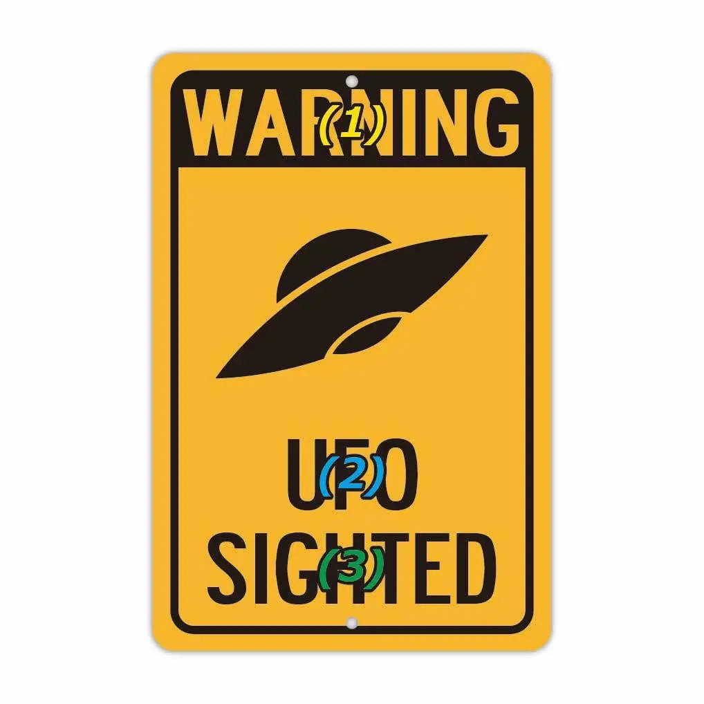 [Rectangular Sign] Warning! UFO Appearance / Original American-Made Sign (Approx. 20x30cm)