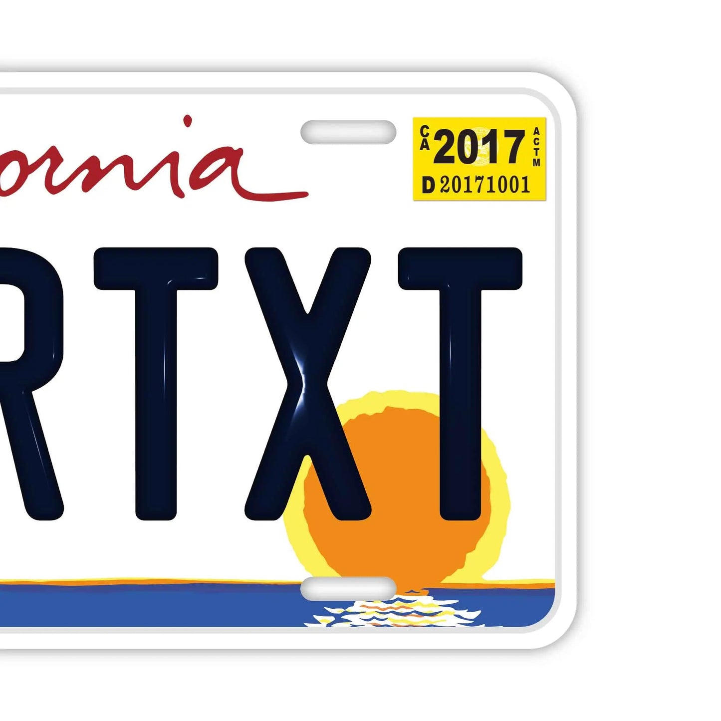 Custom License Plate Sign [Large, for US Cars] California Palm Tree/Original American Embossed License Plate, Stylish Nameplate Sign