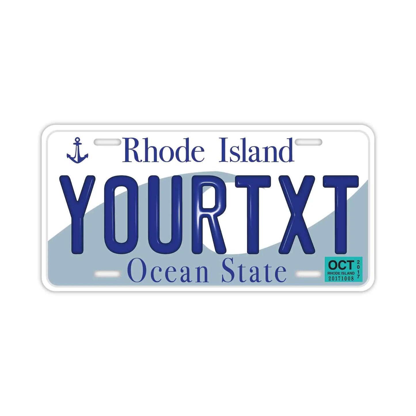 Custom License Plate Sign [Large, for US Cars] Rhode Island/Original American Embossed License Plate, Stylish Nameplate