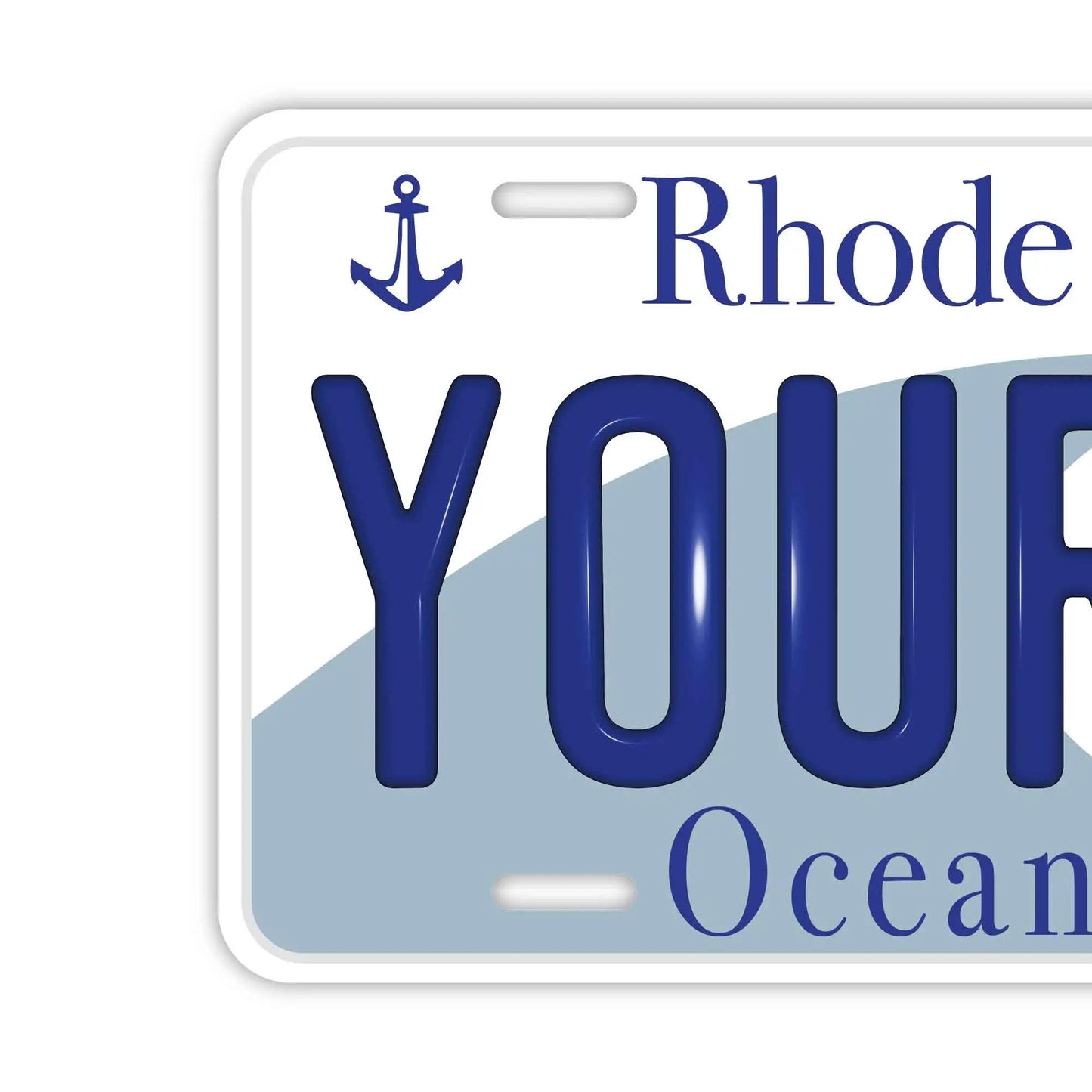 Custom License Plate Sign [Large, for US Cars] Rhode Island/Original American Embossed License Plate, Stylish Nameplate
