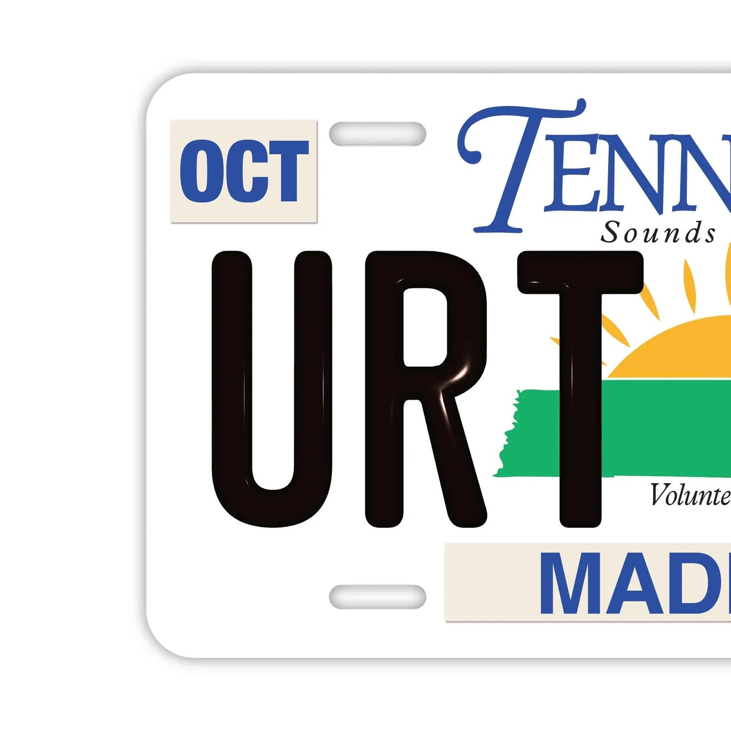 Custom License Plate Sign [Large, for US Cars] Tennessee/Original American Embossed License Plate, Stylish Nameplate Sign