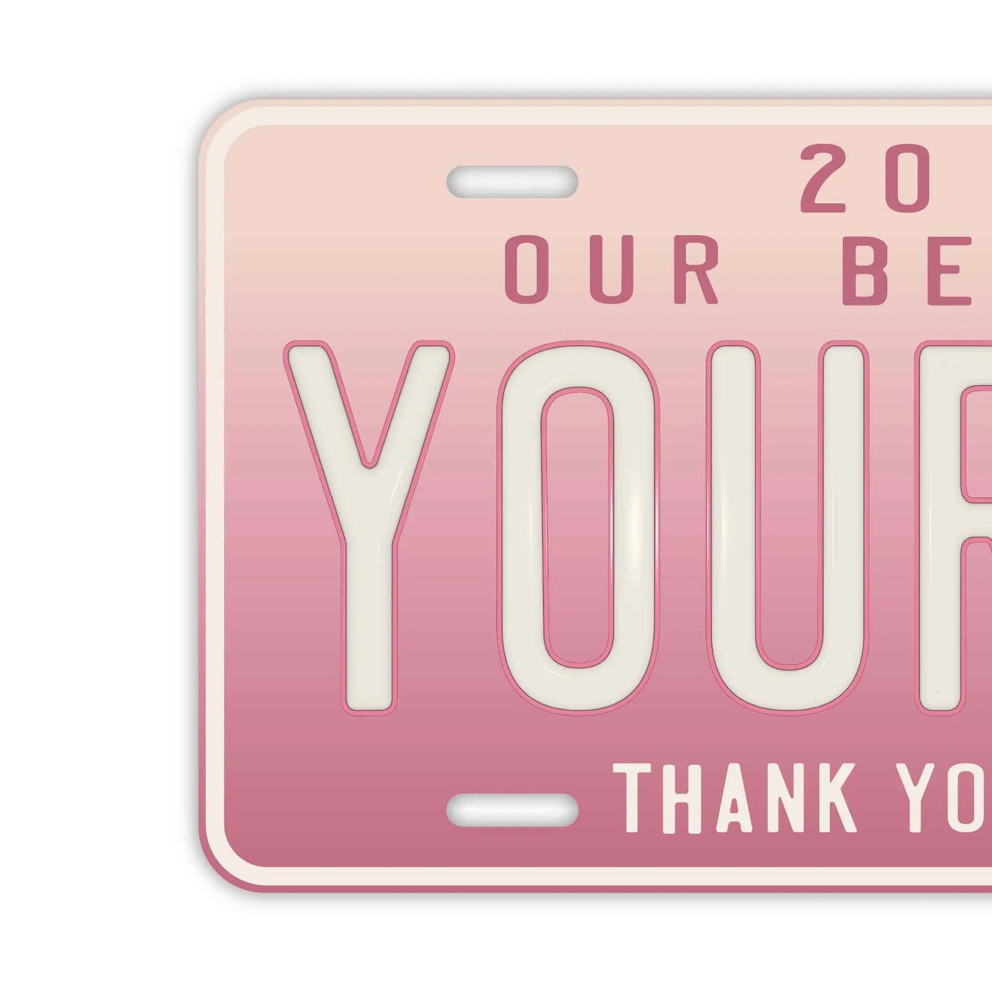 Custom License Plate Sign [Large, for US Cars] Mother's Day Gradient / Original American Embossed License Plate, Stylish Nameplate Sign