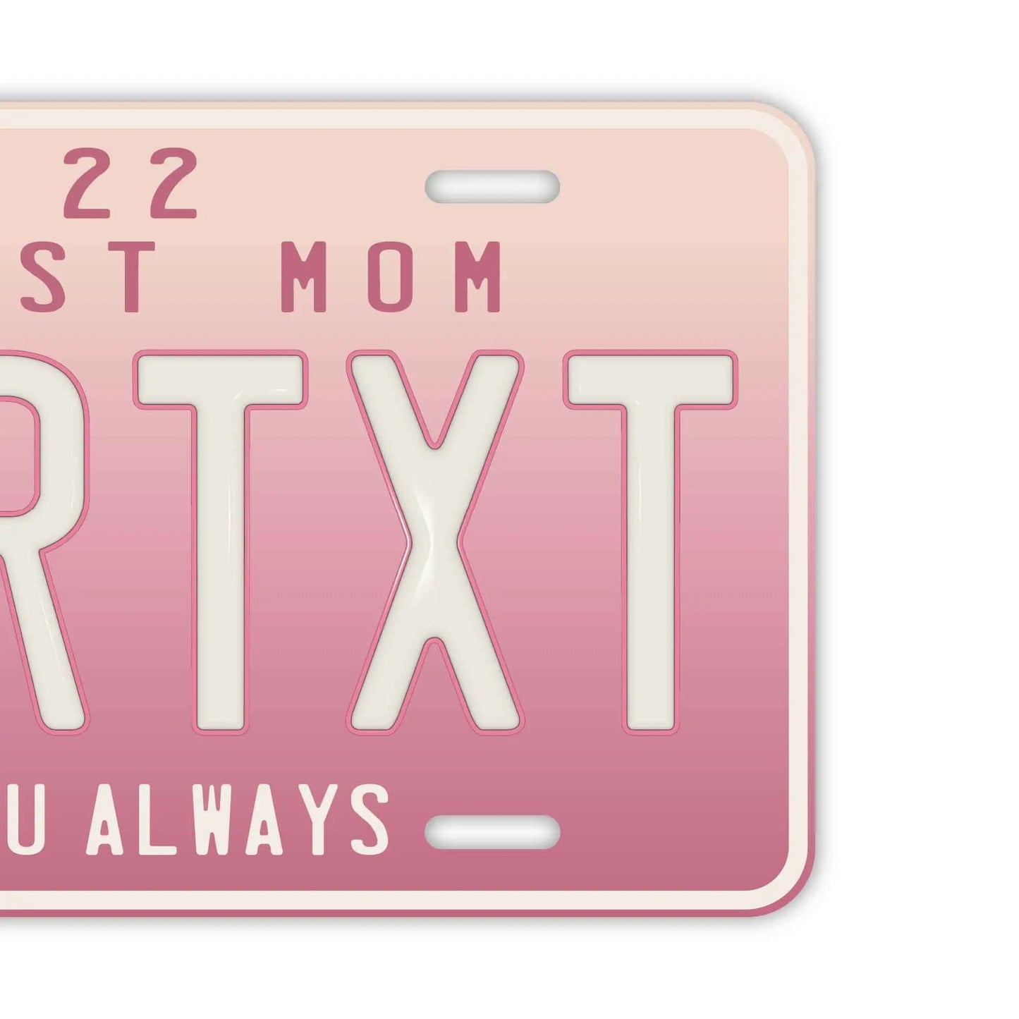Custom License Plate Sign [Large, for US Cars] Mother's Day Gradient / Original American Embossed License Plate, Stylish Nameplate Sign