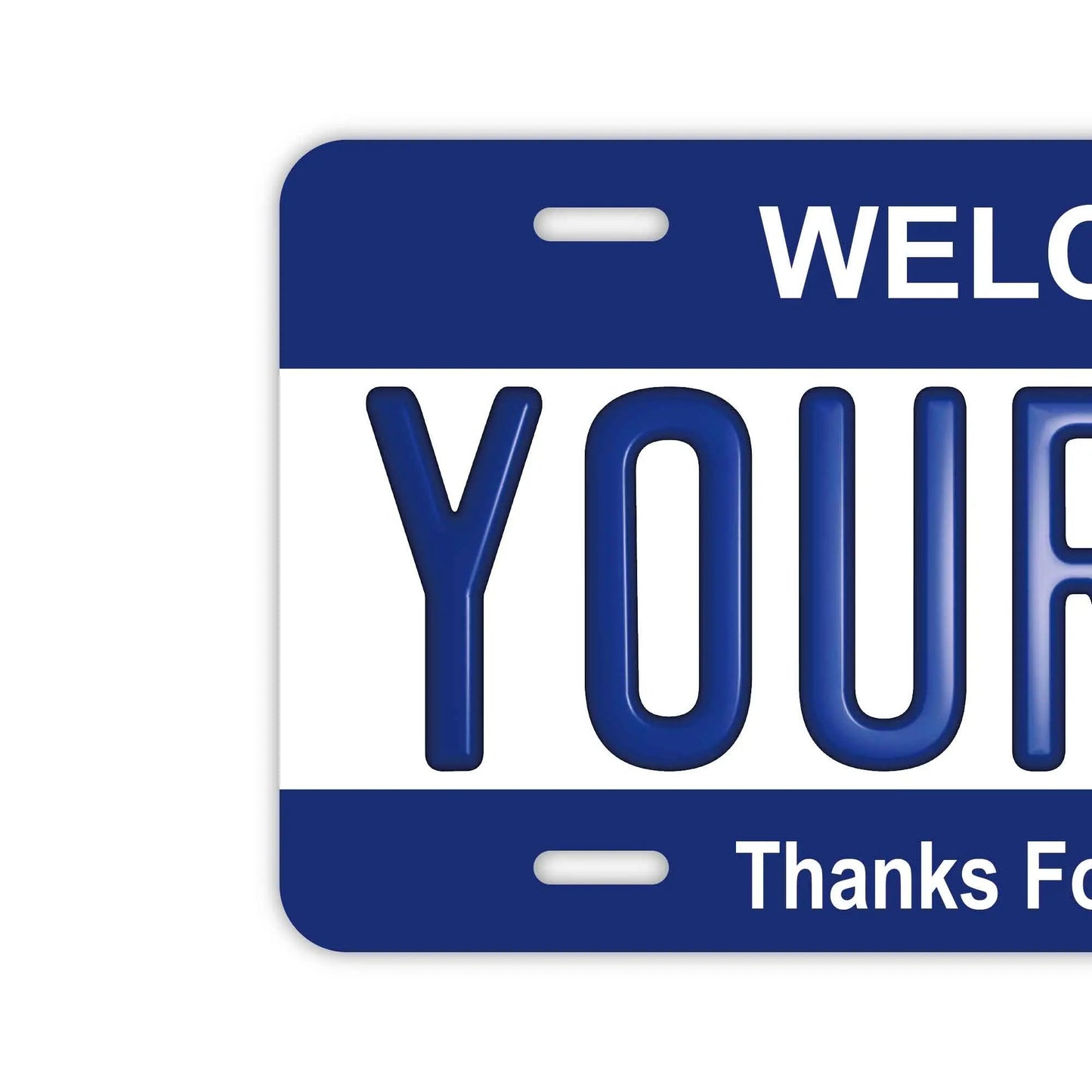 Custom License Plate Sign [Large, for US Cars] Navy/Original American Embossed License Plate, Stylish Nameplate Sign
