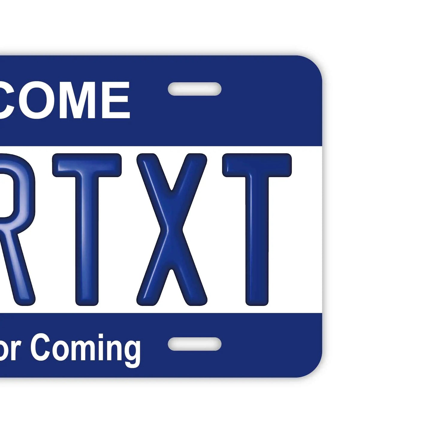 Custom License Plate Sign [Large, for US Cars] Navy/Original American Embossed License Plate, Stylish Nameplate Sign