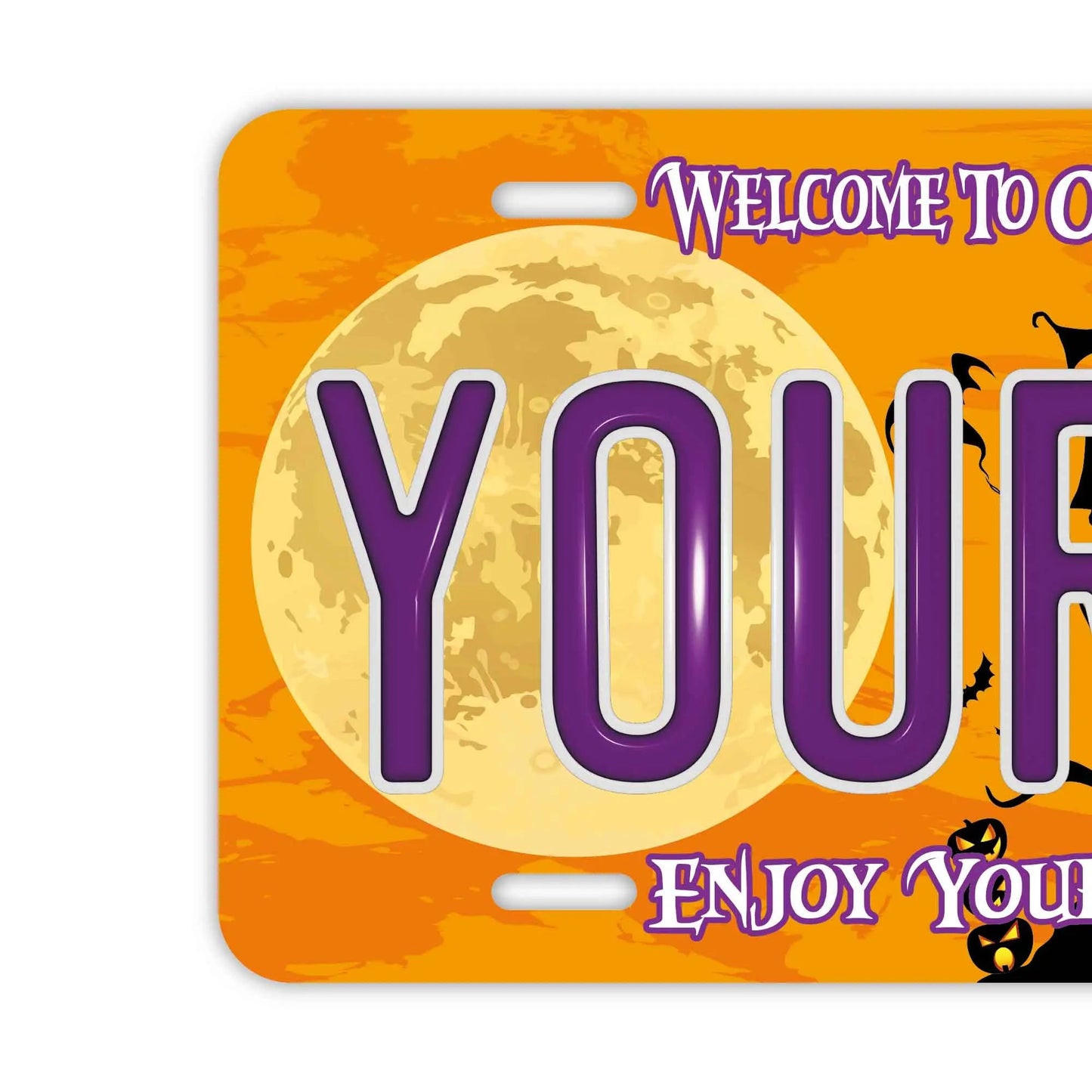 Custom License Plate Sign [Large, for US Cars] Halloween/Original American Embossed License Plate, Stylish Nameplate Sign