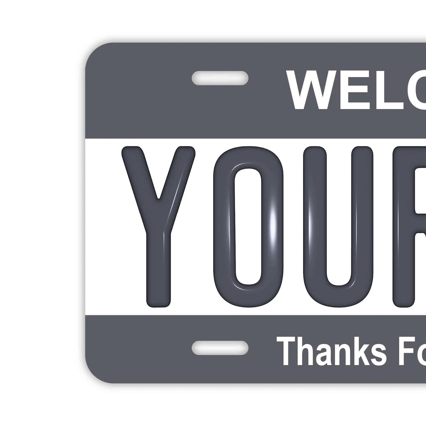 Custom License Plate Sign [Large, for US Cars] Gray / Original American Embossed License Plate, Stylish Nameplate Sign