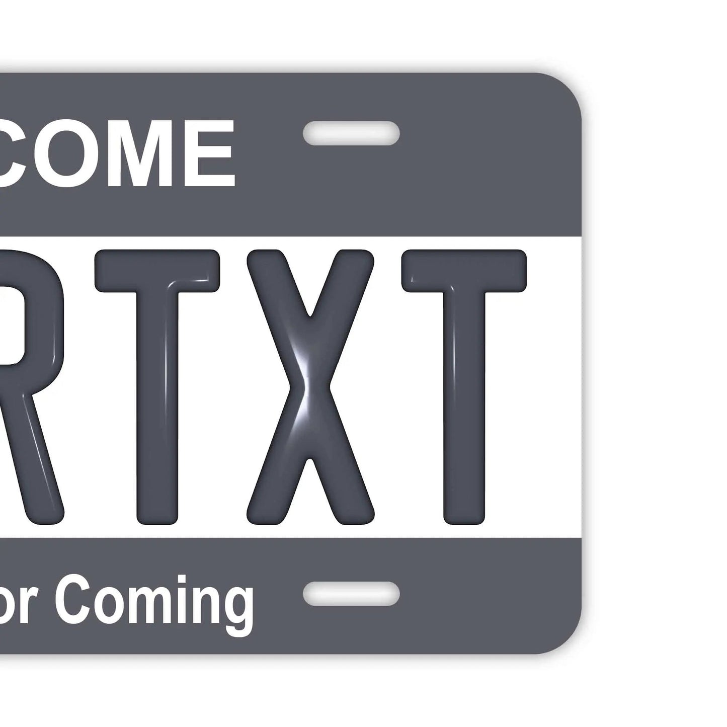 Custom License Plate Sign [Large, for US Cars] Gray / Original American Embossed License Plate, Stylish Nameplate Sign