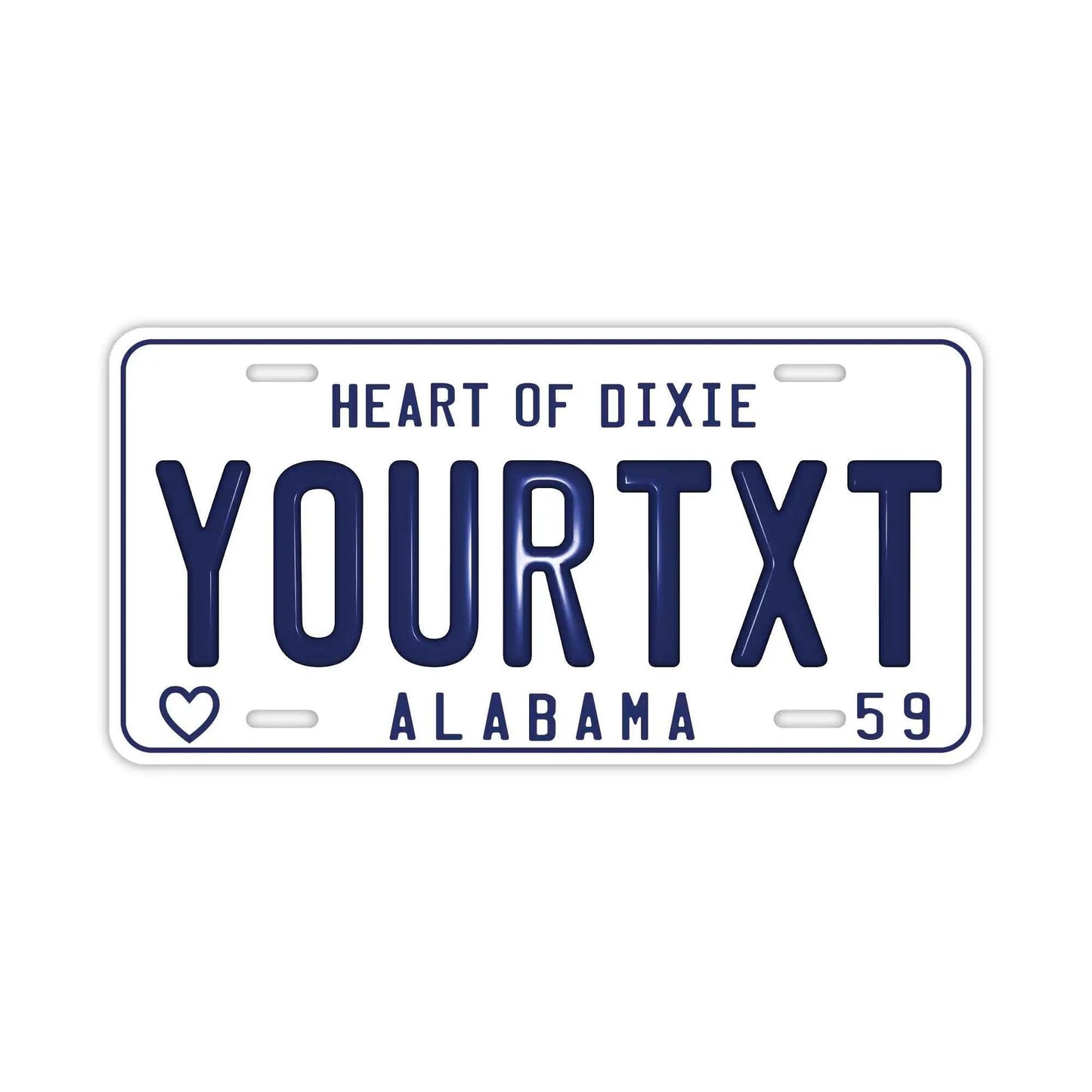 Custom License Plate Sign [Large, for US Cars] Alabama 59/Original American Embossed License Plate, Stylish Nameplate Sign