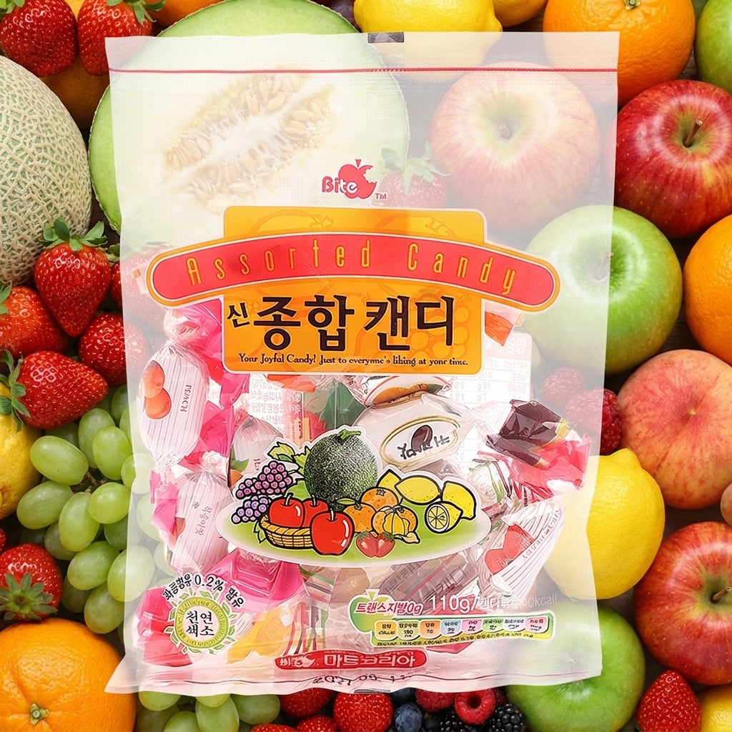 【マートコリア】総合キャンディ 110g フルーツ 飴 アソート 韓国レトロお菓子
