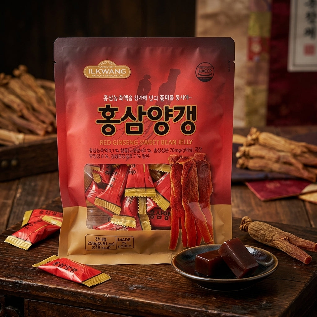 紅参羊羹 250g 個包装 韓国定番のおやつ リーズナブルなレッドジンセン