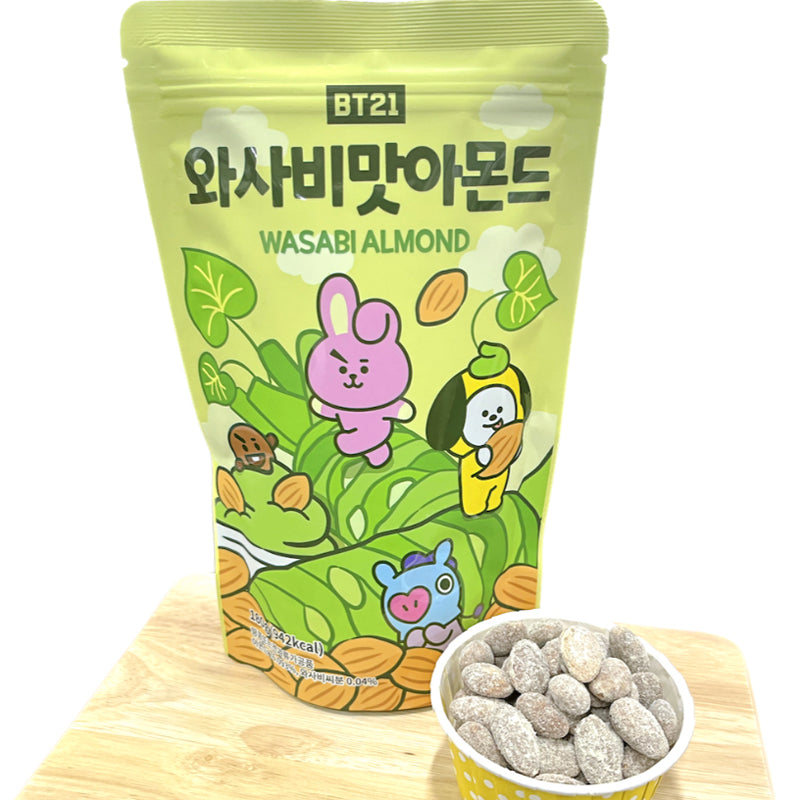 BT21 わさび味アーモンド 180g 韓国定番お菓子 ピリ辛おつまみ スナック