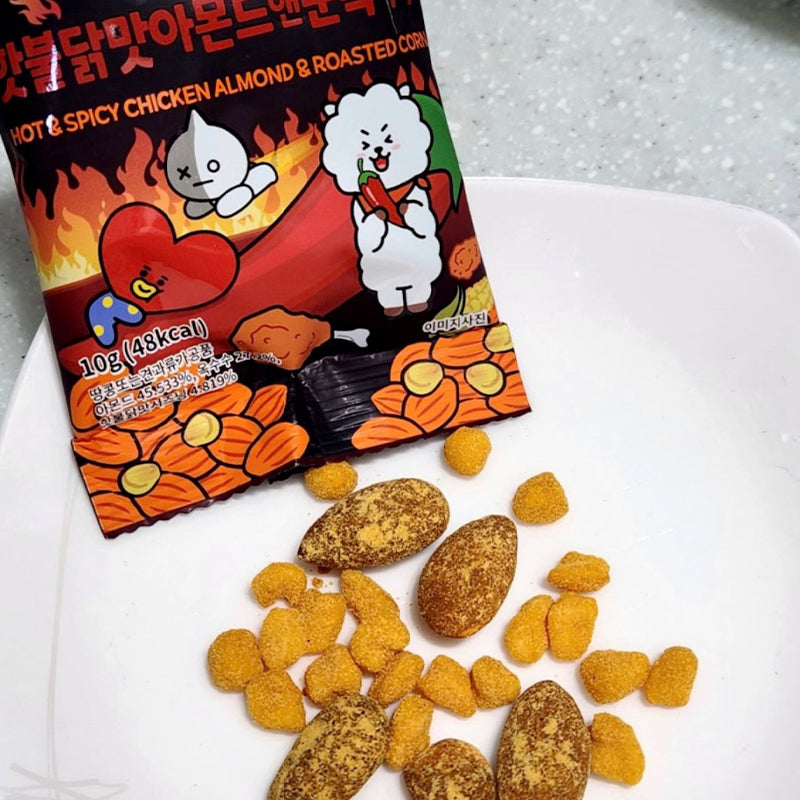 BT21 ホットブルダック味 アーモンド 180g 韓国大人気の激辛お土産スナック