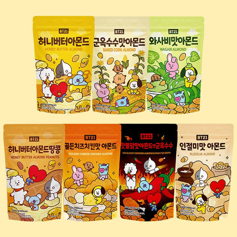 BT21 ホットブルダック味 アーモンド 180g 韓国大人気の激辛お土産スナック