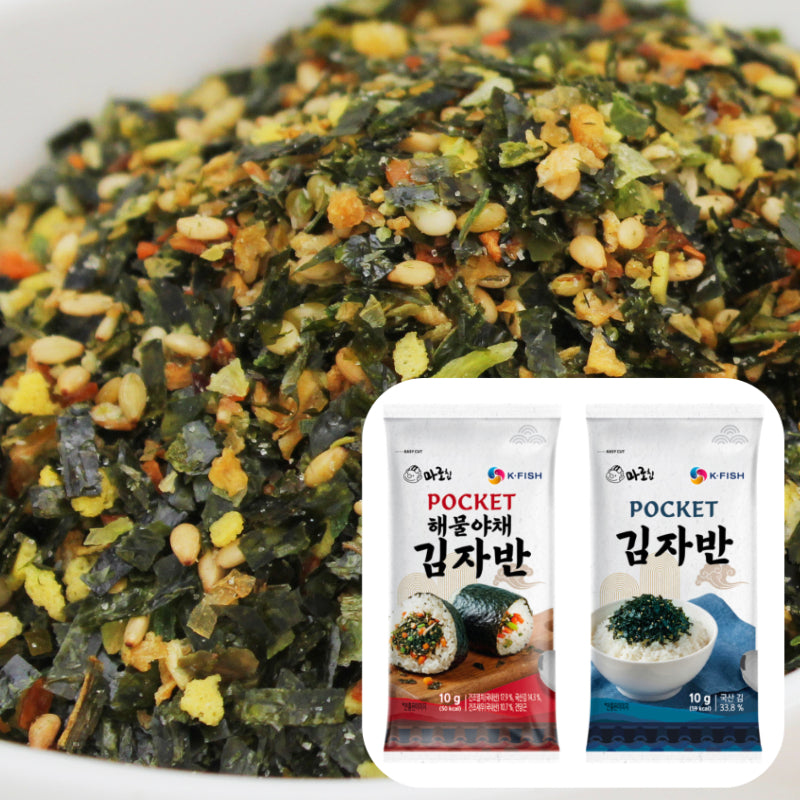 ポケット キムジャバン 10包入 韓国のり ふりかけ 食べきり個包装 海苔 海鮮野菜 おにぎり ごはんのお供
