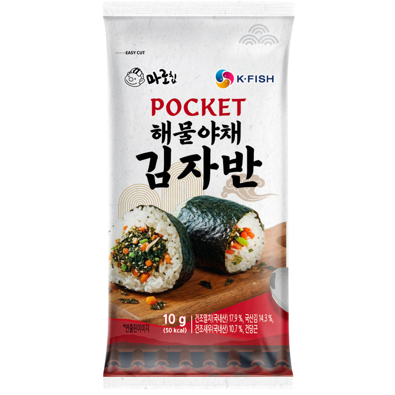 ポケット キムジャバン 10包入 韓国のり ふりかけ 食べきり個包装 海苔 海鮮野菜 おにぎり ごはんのお供