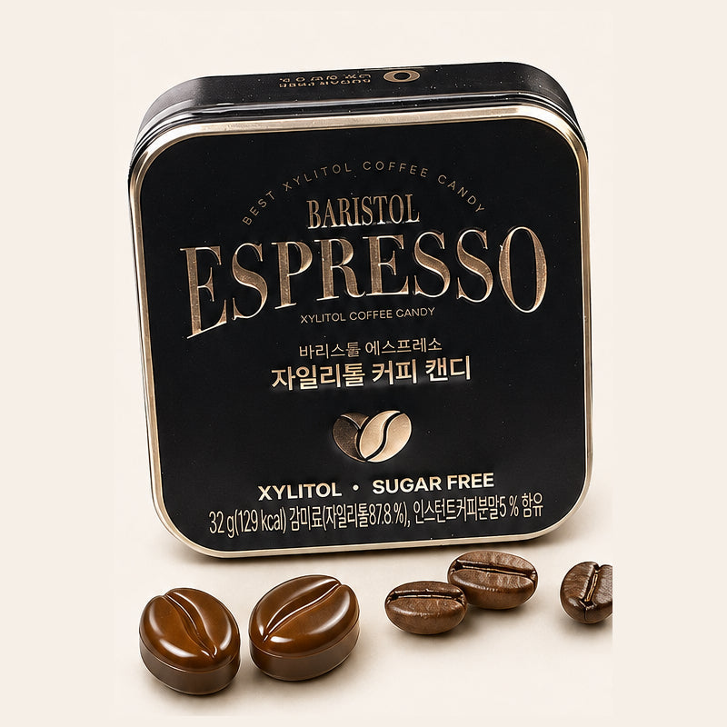 エスプレッソ キシリトール コーヒーキャンディ 32g 選べる2種 エスプレッソ カフェラテ 糖類0g 缶入り 携帯用 韓国 お土産 話題のお菓子
