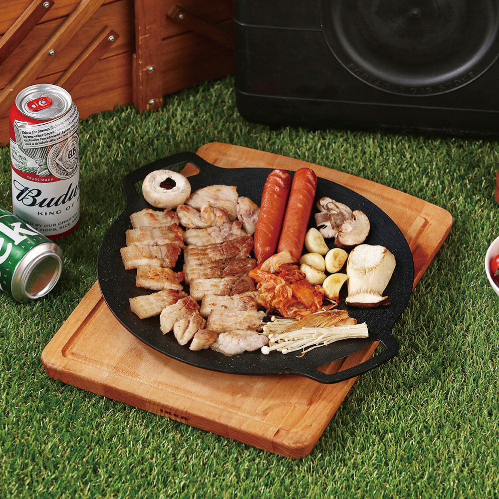 【3日間限定約30%OFF】サムギョプサル鉄板 焼肉用 30cm IH対応 オール熱源 焼肉プレート キャンプ 卓上