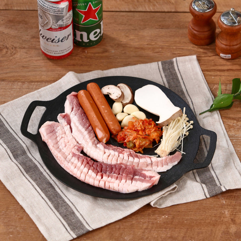 韓国製 ラチェナ グリドル 30cm IH対応 オール熱源 焼肉プレート サムギョプサル 鉄板 キャンプ 卓上