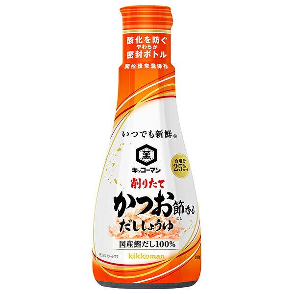 Kikkoman Always Fresh Dashi Soy Sauce with the Fragrance of Freshly Shaved Bonito Flakes, 200ml PET Bottles x 6 [Ships from Japan] 