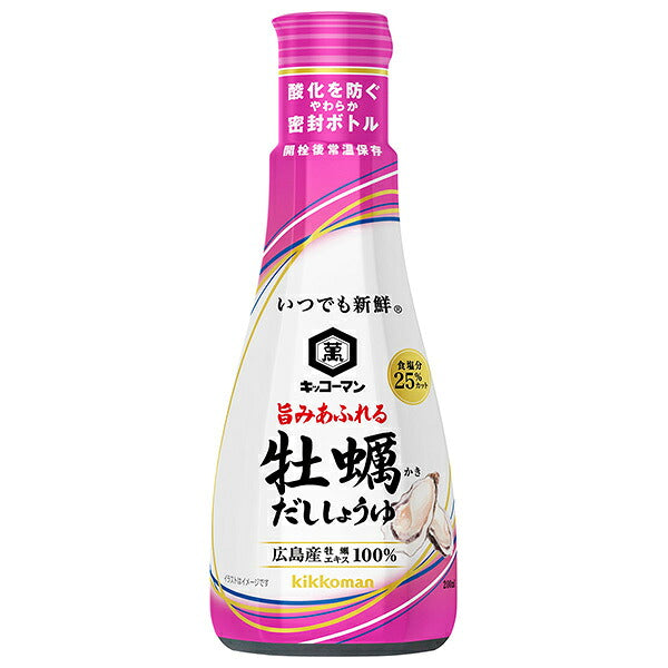 Kikkoman Always Fresh Umami-Rich Oyster Dashi Soy Sauce 200ml x 6 Bottles [Ships from Japan]