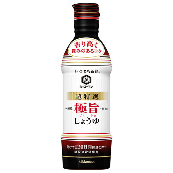 Kikkoman Always Fresh Super Special Soy Sauce, 450ml PET Bottle x 12 [Ships from Japan] 