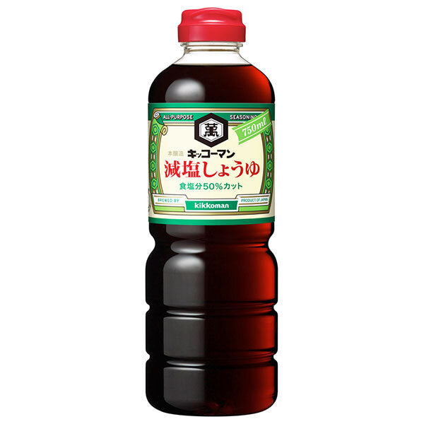 Kikkoman low-salt soy sauce 750ml plastic bottles x 6 bottles [shipped in Japan]