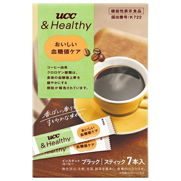 UCC &Healthy Delicious Blood Sugar Care Stick Coffee (2g x 7 sticks) x 24 packs [Ships from Japan]
